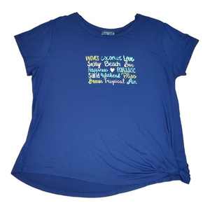 Scarlett II Navy Blue Beach‎ Summer Graphic T-shirt Sz 1X